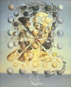 Salvador Dali - Galatea of the Spheres 1 Salvador Dalí’nin "Galatea of the Spheres" tablosu, küresel formlarla parçalanmış bir kadın yüzünü temsil eden sürrealist bir sanat eseridir.